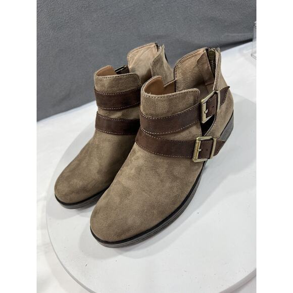 BOC Born Concept Sophie Ankle Boots Booties Women Size 8.5 Brown Taupe Comfort - Picture 4 of 15